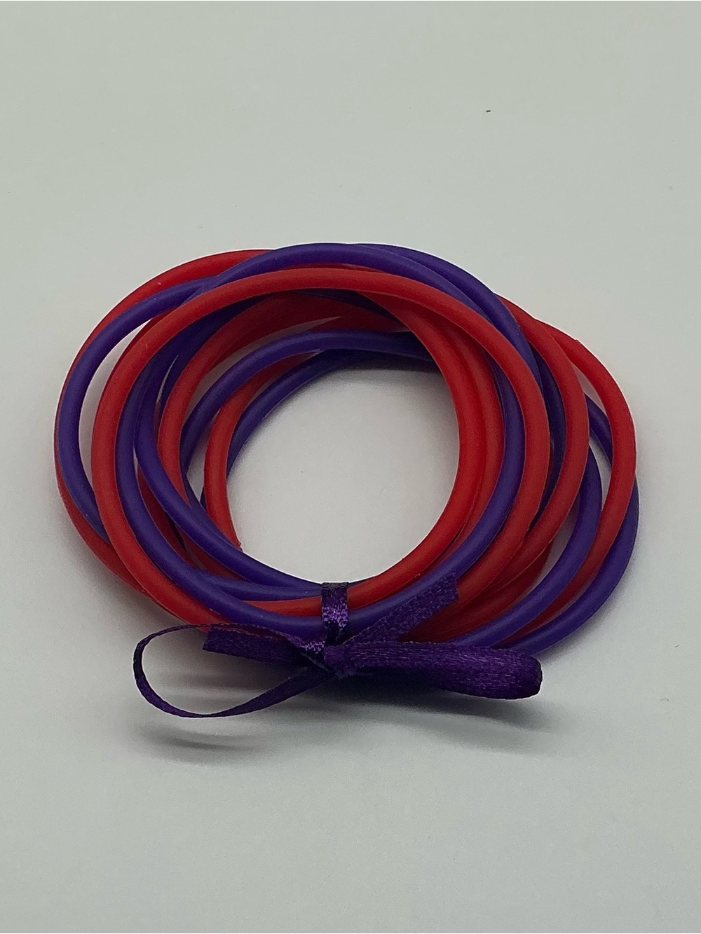 Set of 12 Red and Purple Jelly Bracelets
